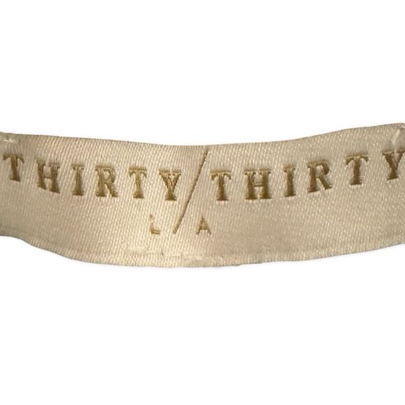 Blouse – Size Small Thirty Thirty Cream Sheer Lace Ruffle Tie Top - Picture 2 of 5